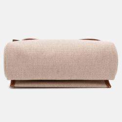 Pre Owned Hermes Brown Military Toile and Vache Hunter Herbag Zip 20