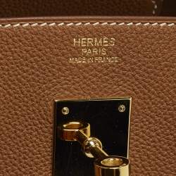 مملوكة مسبقًا Hermes Birkin 30 Gold Finish Gold Togo Leather Tote