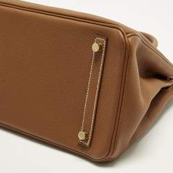 مملوكة مسبقًا Hermes Birkin 30 Gold Finish Gold Togo Leather Tote