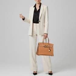 مملوكة مسبقًا Hermes Birkin 30 Gold Finish Gold Togo Leather Tote