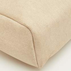 Pre Owned Hermes Herbag 31 Ecru/Natural Toile Canvas and Vache Leather Bag