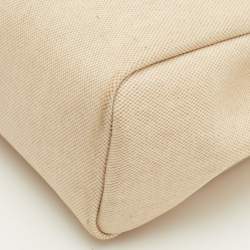 Pre Owned Hermes Herbag 31 Ecru/Natural Toile Canvas and Vache Leather Bag