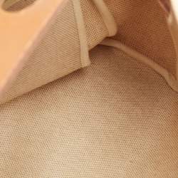 Pre Owned Hermes Herbag 31 Ecru/Natural Toile Canvas and Vache Leather Bag