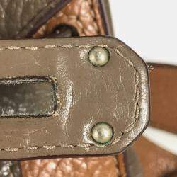 مملوكة مسبقًا Hermes Gypsiere 34 Two-Tone Crossbody Flap Shoulder Bag In Taurillon Clemence Leather  Etoupe Gold  Gray And Brown