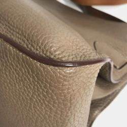 مملوكة مسبقًا Hermes Gypsiere 34 Two-Tone Crossbody Flap Shoulder Bag In Taurillon Clemence Leather  Etoupe Gold  Gray And Brown