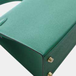 مملوكة مسبقًا Hermes Green Epsom Kelly II Sellier 25