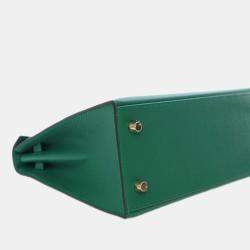 مملوكة مسبقًا Hermes Green Epsom Kelly II Sellier 25