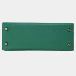 مملوكة مسبقًا Hermes Green Epsom Kelly II Sellier 25