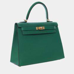 مملوكة مسبقًا Hermes Green Epsom Kelly II Sellier 25