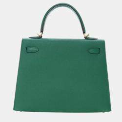 مملوكة مسبقًا Hermes Green Epsom Kelly II Sellier 25