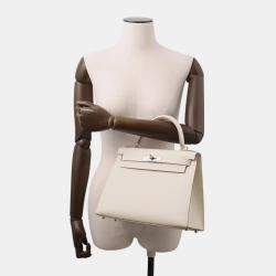 Pre Owned حقيبة هيرمس كيلي سيليير إيبسوم بلون كري مقاس 28