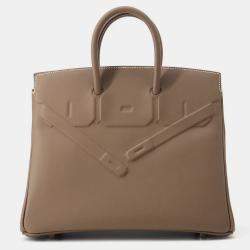 Pre Owned Hermes Birkin Shadow Etoupe Swift Leather Size 25