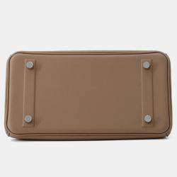 Pre Owned Hermes Birkin Shadow Etoupe Swift Leather Size 25