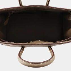 Pre Owned Hermes Birkin Shadow Etoupe Swift Leather Size 25