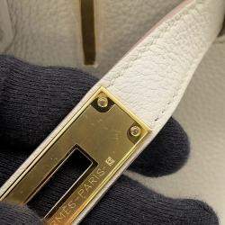 Pre Owned Hermes Birkin 30 Beton Togo Calfskin Leather Top Handle Bag