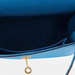Pre Owned Hermes Kelly Sellier Blue Frida Epsom Size 25