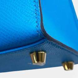 Pre Owned Hermes Kelly Sellier Blue Frida Epsom Size 25