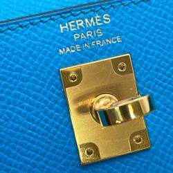 Pre Owned Hermes Kelly Sellier Blue Frida Epsom Size 25