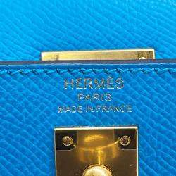 Pre Owned Hermes Kelly Sellier Blue Frida Epsom Size 25