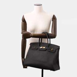 Pre Owned حقيبة هيرمس بيركين 35 جلد توجو أسود