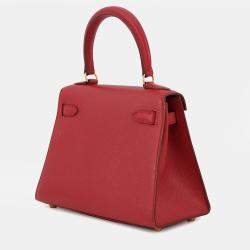Pre Owned Hermes Mini Kelly Rouge Vif Courchevel Size 20