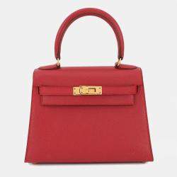Pre Owned Hermes Mini Kelly Rouge Vif Courchevel Size 20