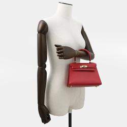 Pre Owned Hermes Mini Kelly Rouge Vif Courchevel Size 20
