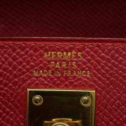 Pre Owned Hermes Mini Kelly Rouge Vif Courchevel Size 20
