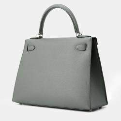 Pre Owned Hermes Kelly Sellier Vert Amand Epsom Size 28