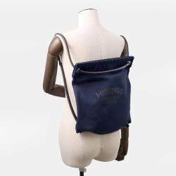 مملوكة مسبقًا Hermes Aline Backpack Navy Toile Chevrons Size Pm