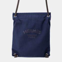 مملوكة مسبقًا Hermes Aline Backpack Navy Toile Chevrons Size Pm