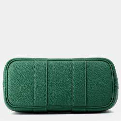 مملوكة مسبقًا Hermes Neo Garden 23 Beige Green Negonda Calfskin Leather Toile H Canvas Top Handle Bag