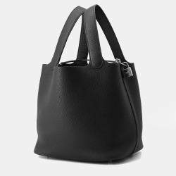 Pre Owned Hermes Picotin Lock Black Taurillon Clemence Size 22