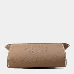 Pre Owned Hermes Videpoches Shoulder Bag Etoupe Togo Leather