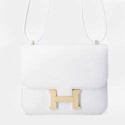 Pre Owned Hermes Constance 3 Miroir New White Evercolor Size Mini