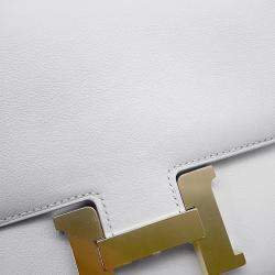 Pre Owned Hermes Constance 3 Miroir New White Evercolor Size Mini