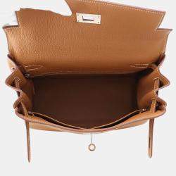 Pre Owned حقيبة هيرمس كلي ريتورني جلد توغو ذهبي مقاس 28