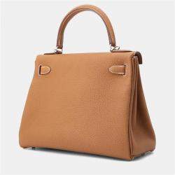 Pre Owned حقيبة هيرمس كلي ريتورني جلد توغو ذهبي مقاس 28