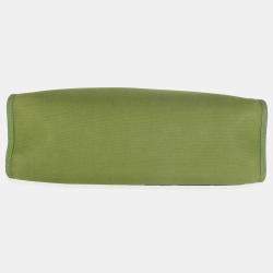 مملوكة مسبقًا HermÃ¨s Apple Green Vache Hunter Toile Herbag Zip 31 PHW