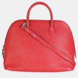 Pre Owned HermÃ¨s Rouge Pivoine Evercolor 1923 Bolide 30 PHW