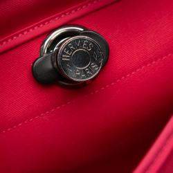 مملوكة مسبقًا حقيبة هيرميس هيرباج زيپ 31 قماش تول أسود وردي