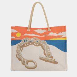 Pre Owned حقيبة هيرمس شاطئ بلاج بروني توال