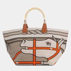 Pre Owned حقيبة هيرمس بلوم تويل بني كوادريج أو فيل ستيبل 31