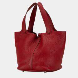 Pre Owned Hermes Red Clemence Picotin Lock 22