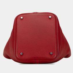 Pre Owned Hermes Red Clemence Picotin Lock 22