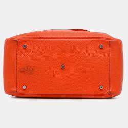 Pre Owned Hermes Orange Clemence Lindy 34