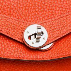 Pre Owned Hermes Orange Clemence Lindy 34