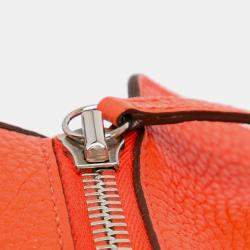 Pre Owned Hermes Orange Clemence Lindy 34