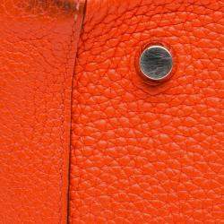 Pre Owned Hermes Orange Clemence Lindy 34
