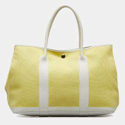 Pre Owned حقيبة هيرمس جاردن بارتي 36 نيجوندا وتويل أبيض وأصفر